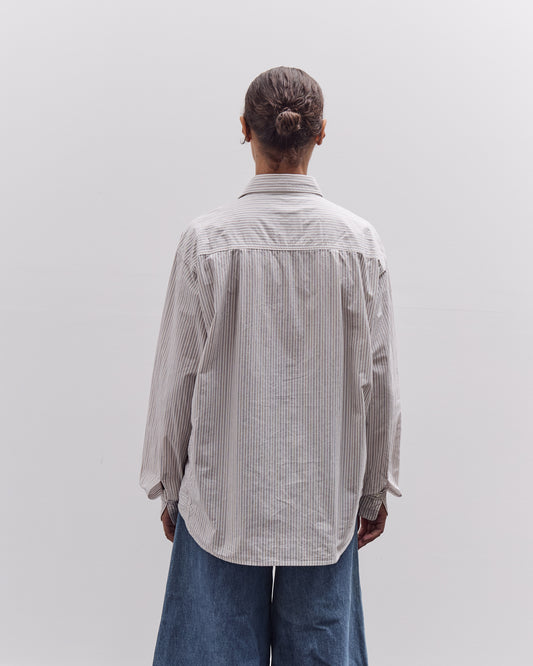 Kapital Cotton Stripe Cabin Work Shirt, White