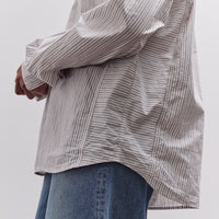 Kapital Cotton Stripe Cabin Work Shirt, White