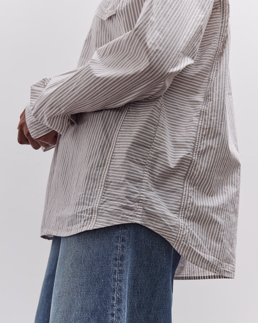 Kapital Cotton Stripe Cabin Work Shirt, White
