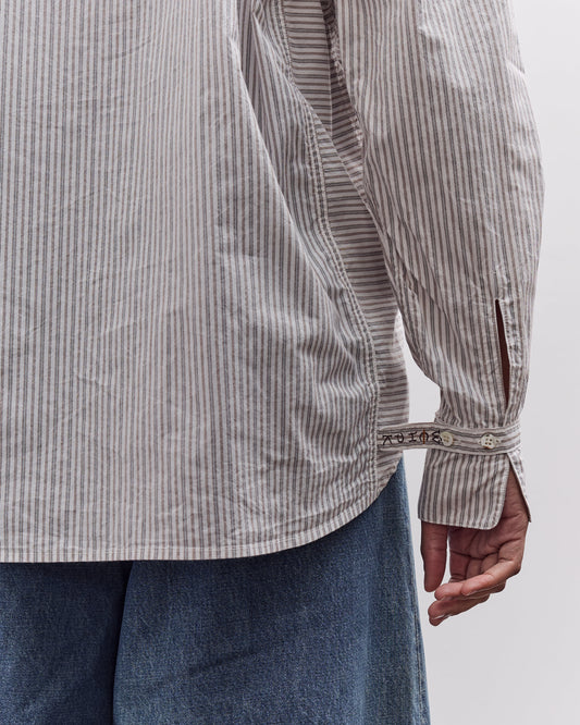 Kapital Cotton Stripe Cabin Work Shirt, White