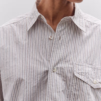 Kapital Cotton Stripe Cabin Work Shirt, White