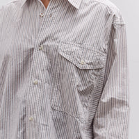 Kapital Cotton Stripe Cabin Work Shirt, White