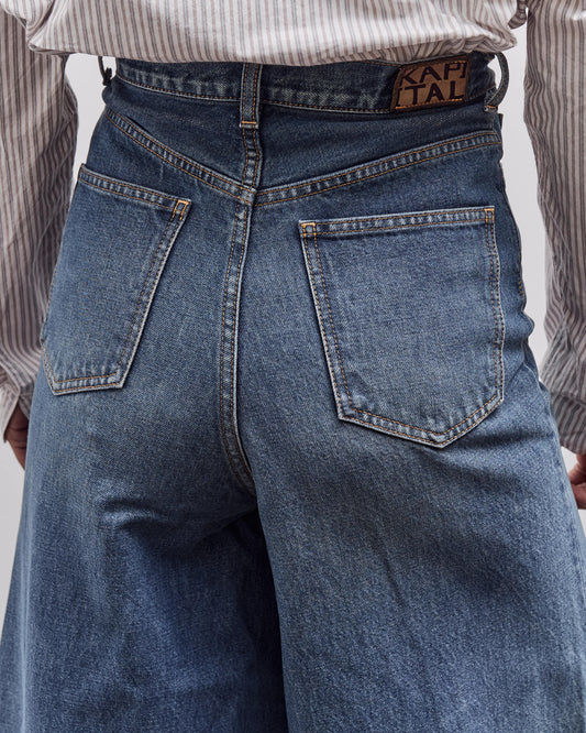 Kapital 14Oz Denim 5P Skittle Baggy Pants, Pro