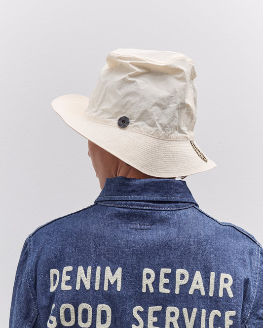 Nylon Konbu Pork Pie Camp Hat, White