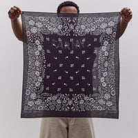 Fastcolor Selvedge Bandana, Churchill Garden Large, Black