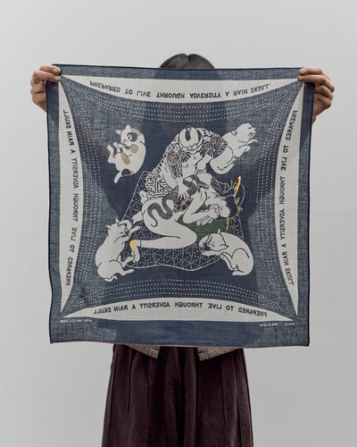 Kapital Rainskull No Woman No Cry Bandana, Navy