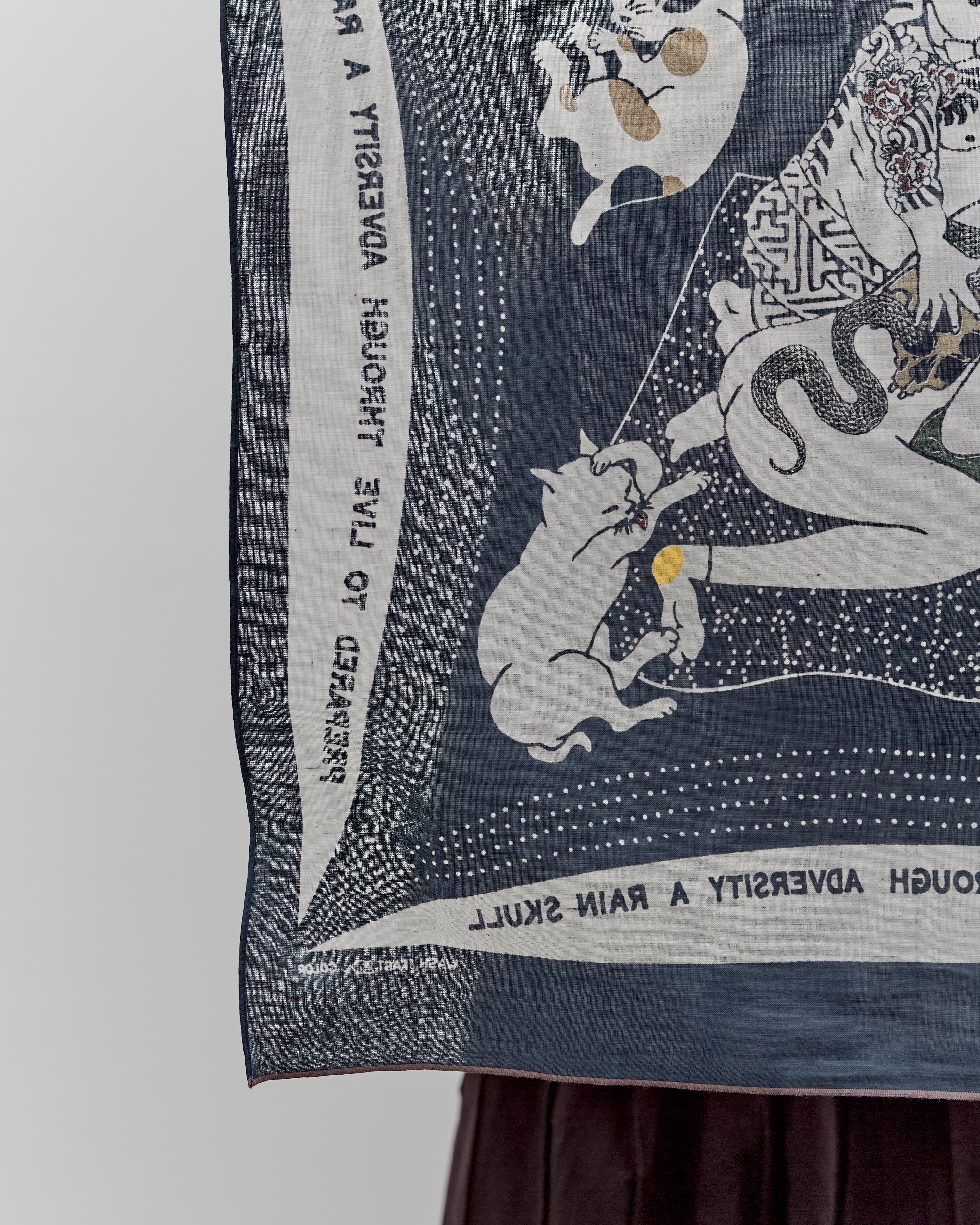 Kapital Rainskull No Woman No Cry Bandana, Navy/White – Glasswing