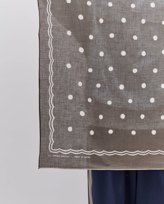 Kapital Polka Dots Bandana, 30x30, Khaki