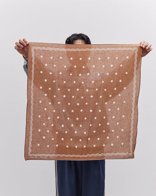 Kapital Polka Dots Bandana, 30x30, Brown