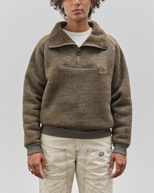 Kapital Boa Fleece Zip Alpine Pullover, Khaki - Main Image