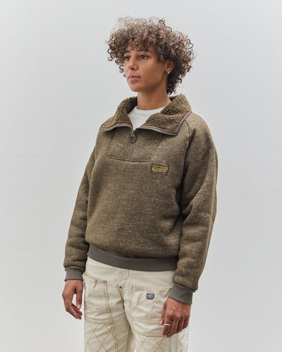 Kapital Boa Fleece Zip Alpine Pullover, Khaki