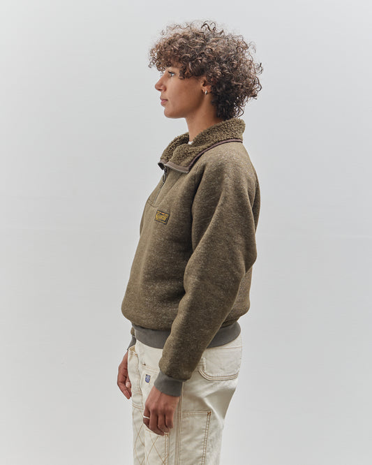 Kapital Boa Fleece Zip Alpine Pullover, Khaki