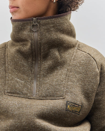 Kapital Boa Fleece Zip Alpine Pullover, Khaki