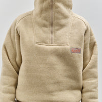 Kapital Boa Fleece Zip Alpine Pullover, Ecru