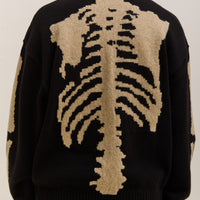 Kapital 5G Wool Bone Crew Sweater, Black