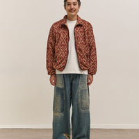 Kapital Yosemite Arabesque Fleece Zip Blouson Unisex, Beige & Red