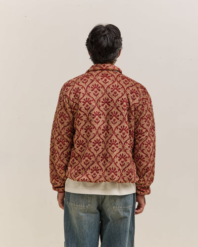 Kapital Yosemite Arabesque Fleece Zip Blouson Unisex, Beige & Red