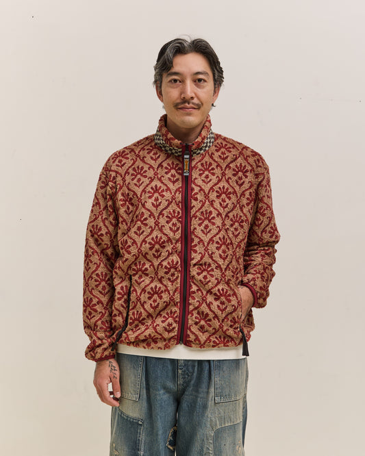 Kapital Yosemite Arabesque Fleece Zip Blouson Unisex, Beige & Red