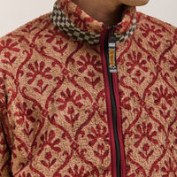 Kapital Yosemite Arabesque Fleece Zip Blouson Unisex, Beige & Red