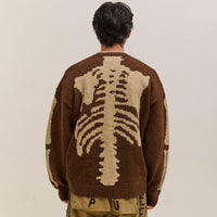 Kapital 5G Wool Bone Crew Sweater Unisex, Brown