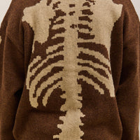 Kapital 5G Wool Bone Crew Sweater Unisex, Brown