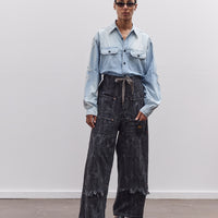 Kapital Chambray 2TONES BONE Patch Ventilator Workshirt, Sax