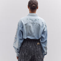 Kapital Chambray 2TONES BONE Patch Ventilator Workshirt, Sax