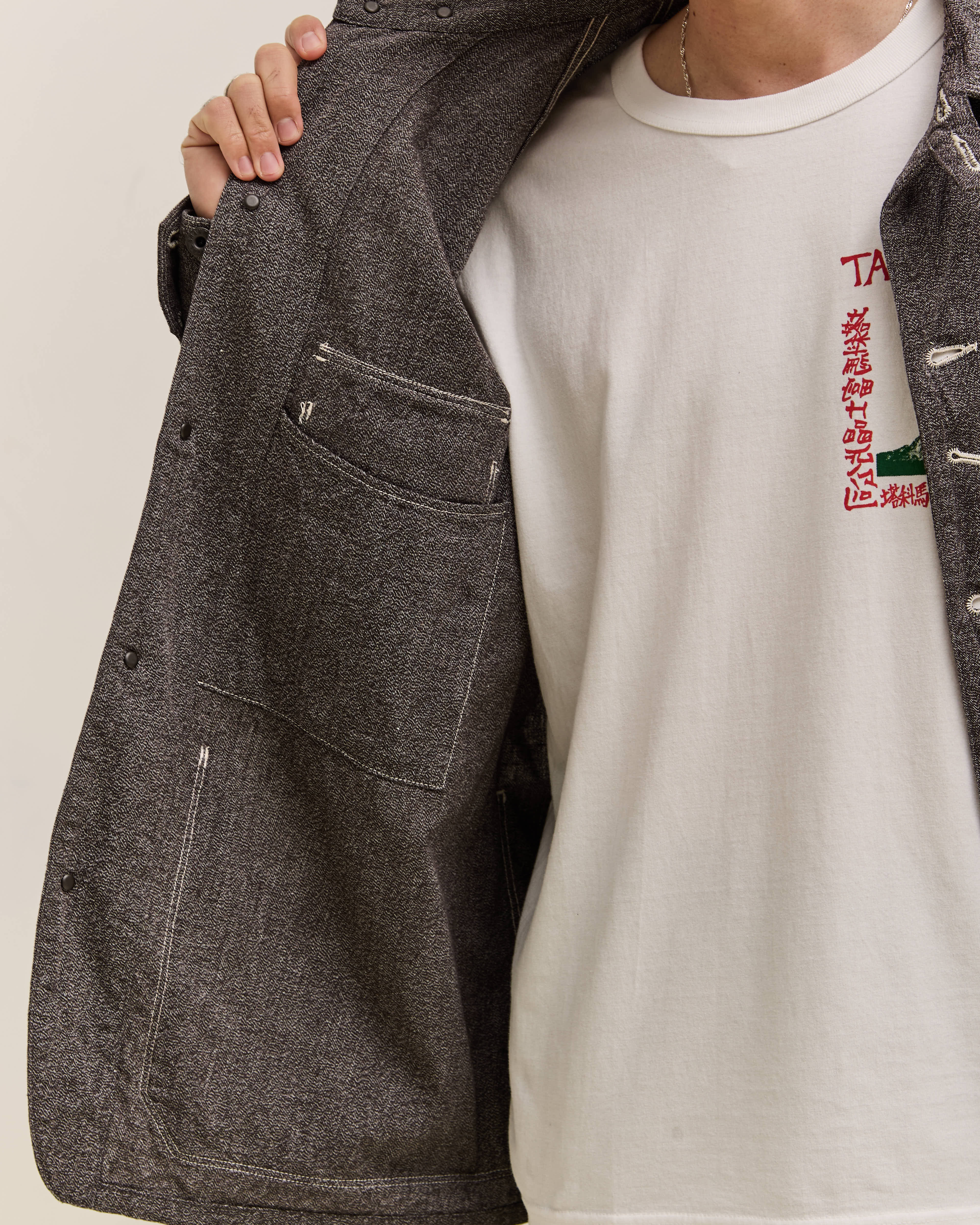 Kapital Grandrelle Chambray Cactus Coverall, Charcoal – Glasswing