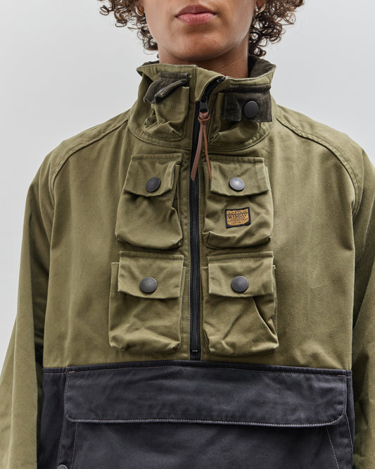 Kapital Chino 2Tone Nickel 6 Anorak, Khaki Black