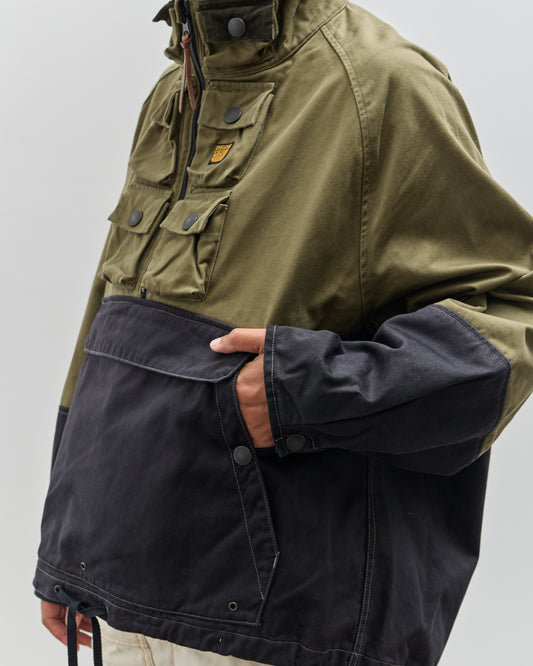 Kapital Chino 2Tone Nickel 6 Anorak, Khaki Black