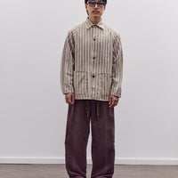 Kapital Corduroy Easy Trousers With Center Pleats Unisex, Burgundy