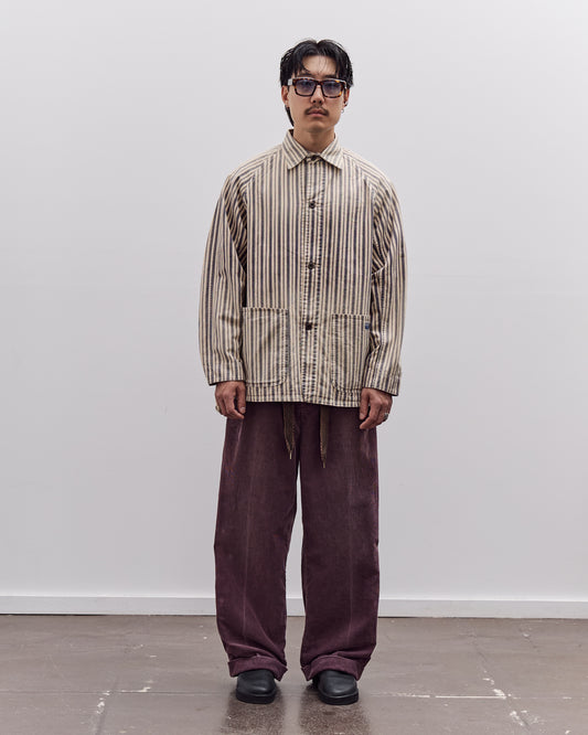 Kapital Corduroy Easy Trousers With Center Pleats Unisex, Burgundy