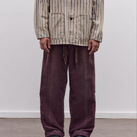 Kapital Corduroy Easy Trousers With Center Pleats Unisex, Burgundy