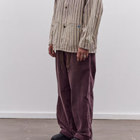 Kapital Corduroy Easy Trousers With Center Pleats Unisex, Burgundy