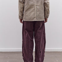 Kapital Corduroy Easy Trousers With Center Pleats Unisex, Burgundy