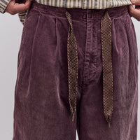 Kapital Corduroy Easy Trousers With Center Pleats Unisex, Burgundy