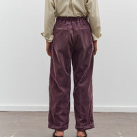 Kapital Corduroy Easy Trousers With Center Pleats, Burgundy