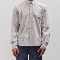 Kapital Cotton Stripe Cabin Work Shirt, White