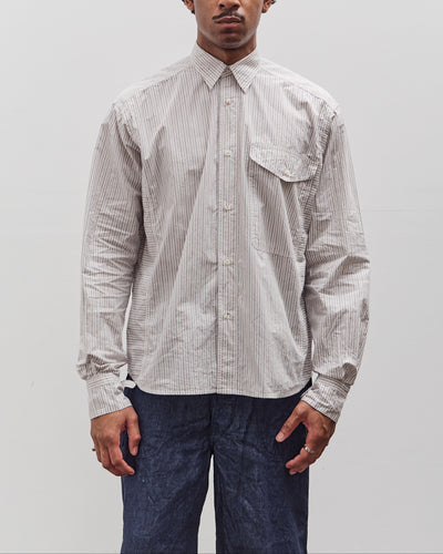 Kapital Cotton Stripe Cabin Work Shirt, White
