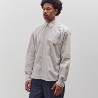 Kapital Cotton Stripe Cabin Work Shirt, White