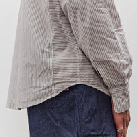 Kapital Cotton Stripe Cabin Work Shirt, White
