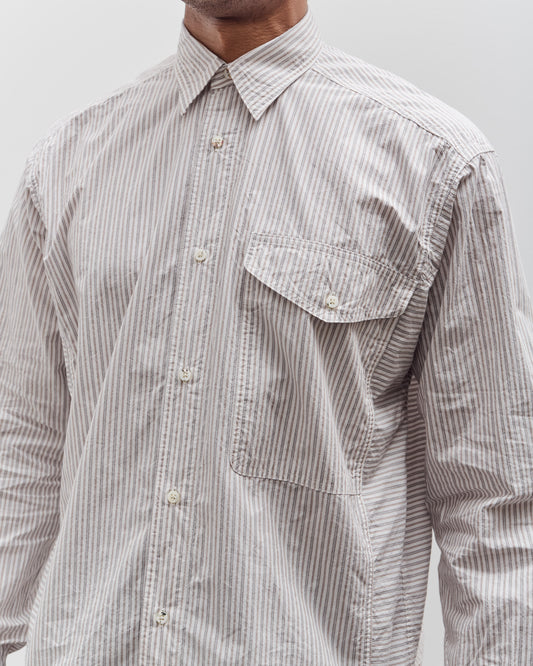 Kapital Cotton Stripe Cabin Work Shirt, White