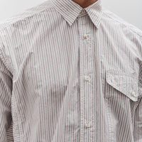 Kapital Cotton Stripe Cabin Work Shirt, White