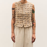 Kapital Cotton TUME-BASHOH CACTUS Gilet, Beige
