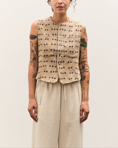 Kapital Cotton TUME-BASHOH CACTUS Gilet, Beige