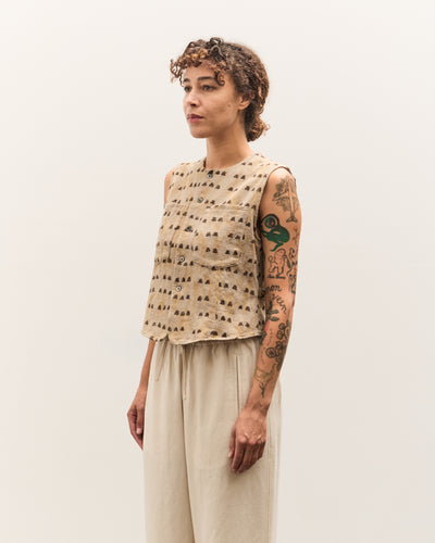 Kapital Cotton TUME-BASHOH CACTUS Gilet, Beige