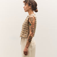 Kapital Cotton TUME-BASHOH CACTUS Gilet, Beige