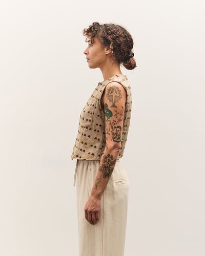Kapital Cotton TUME-BASHOH CACTUS Gilet, Beige