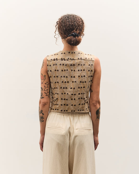 Kapital Cotton TUME-BASHOH CACTUS Gilet, Beige