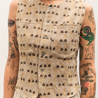 Kapital Cotton TUME-BASHOH CACTUS Gilet, Beige